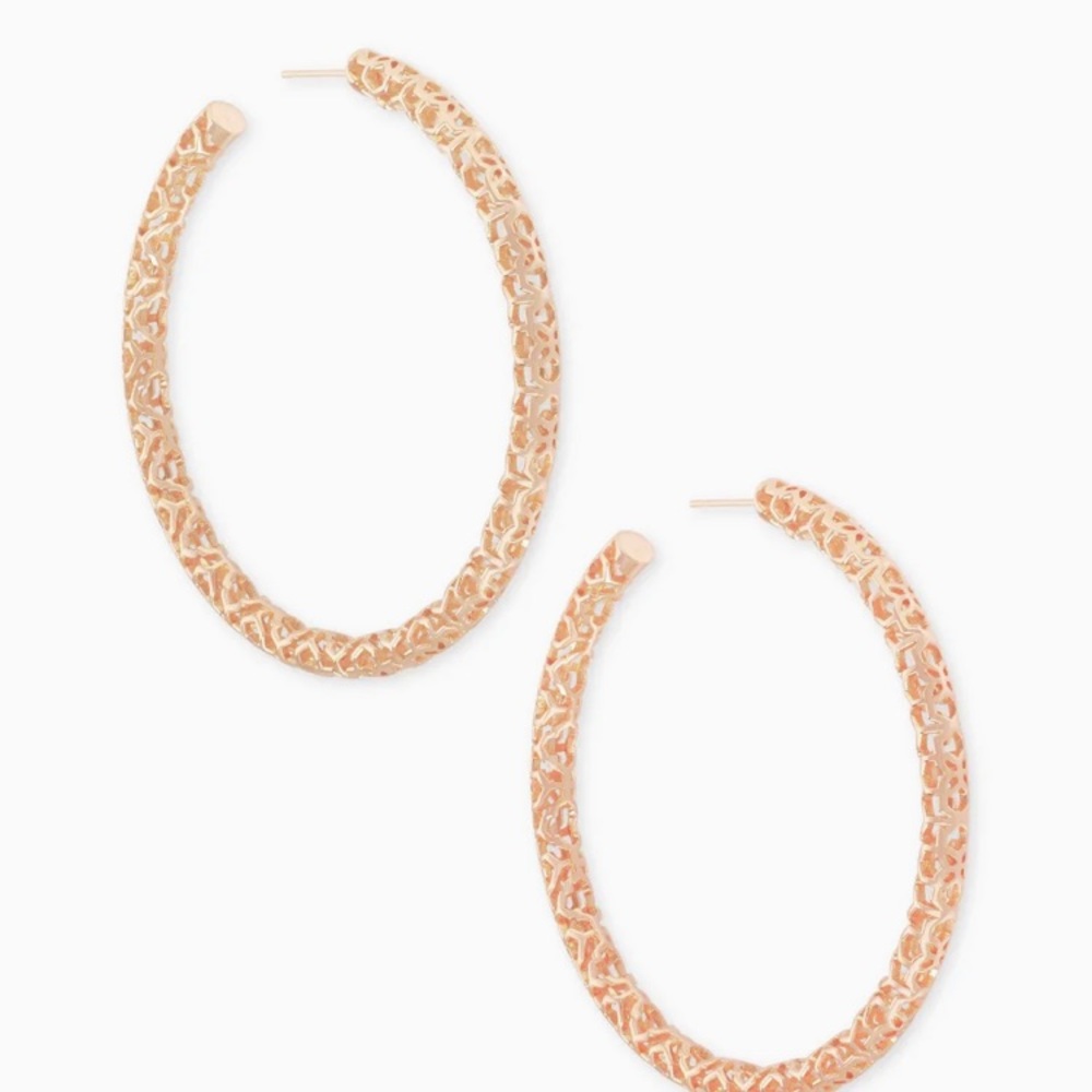 Kendra Scott - Maggie Hoop Earrings In Rose Gold Filigree